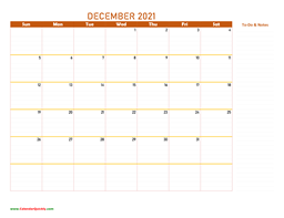 December 2021 Calendar