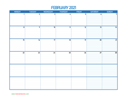 February 2021 Calendars | Calendar Quickly