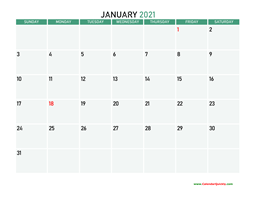 January 2021 Calendars | Calendar Quickly