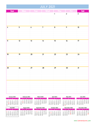 July Calendar 2021 Vertical