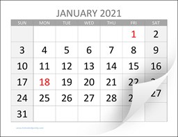 Monthly Calendar 2021 with Holidays | Calendar Quickly