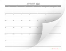 calendar 2021 printable