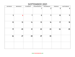 September 2021 Calendars | Calendar Quickly