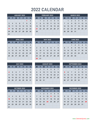 Calendar 2022 and 2023 on One Page | Calendar Quickly