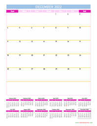 December Calendar 2022 Vertical