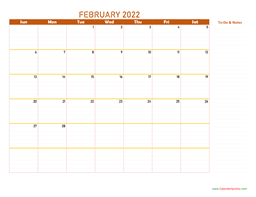 February 2022 Calendar