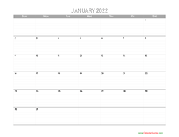 january calendar 2022 printable