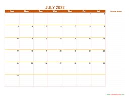 july 2022 calendar
