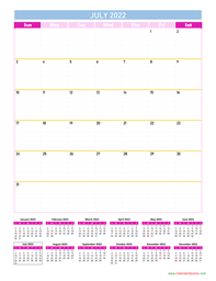 july calendar 2022 vertical