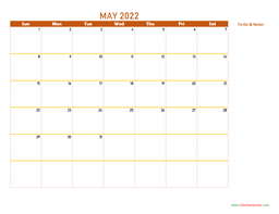 May 2022 Calendar