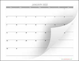 Monthly 2022 Calendars | Calendar Quickly