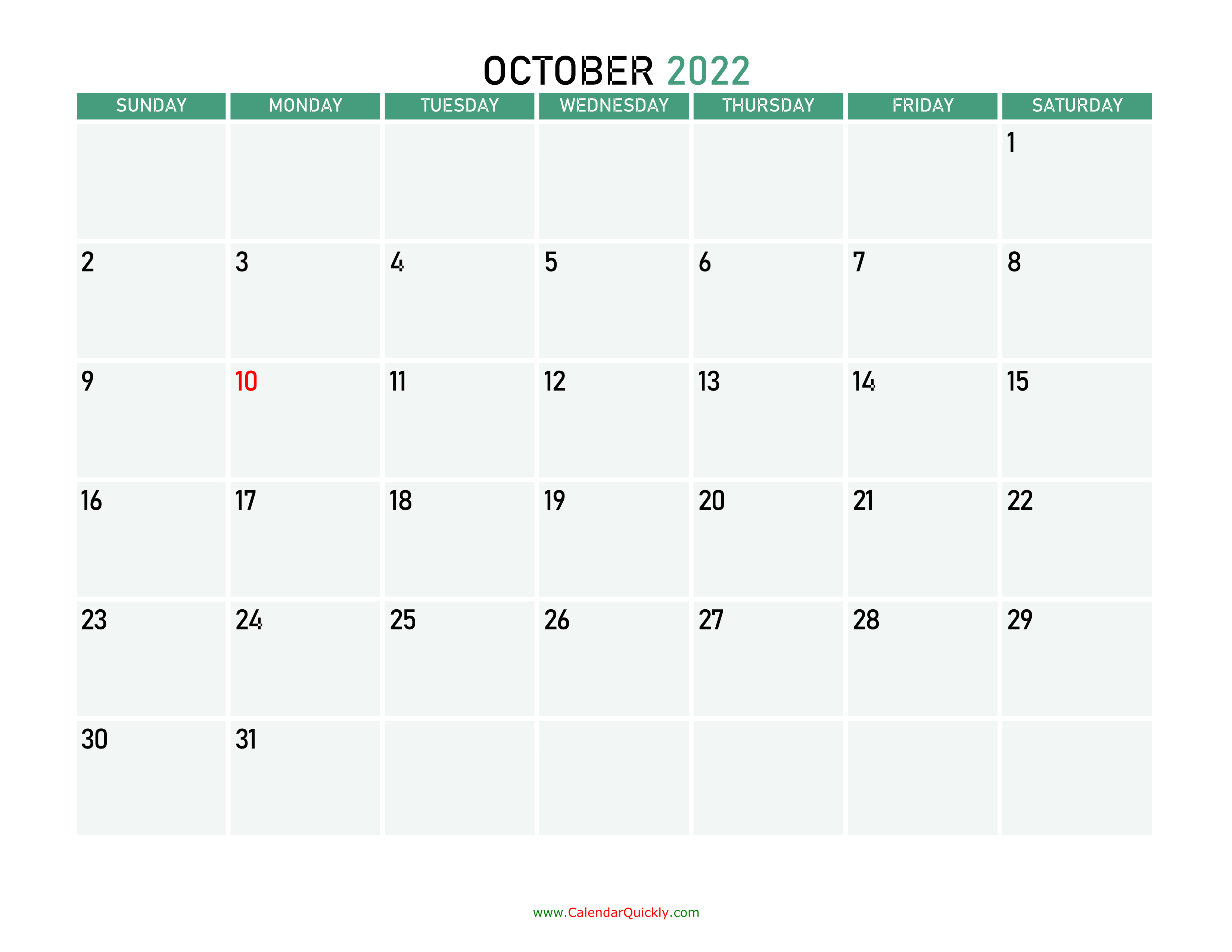 October 2022 Calendars Calendar Quickly