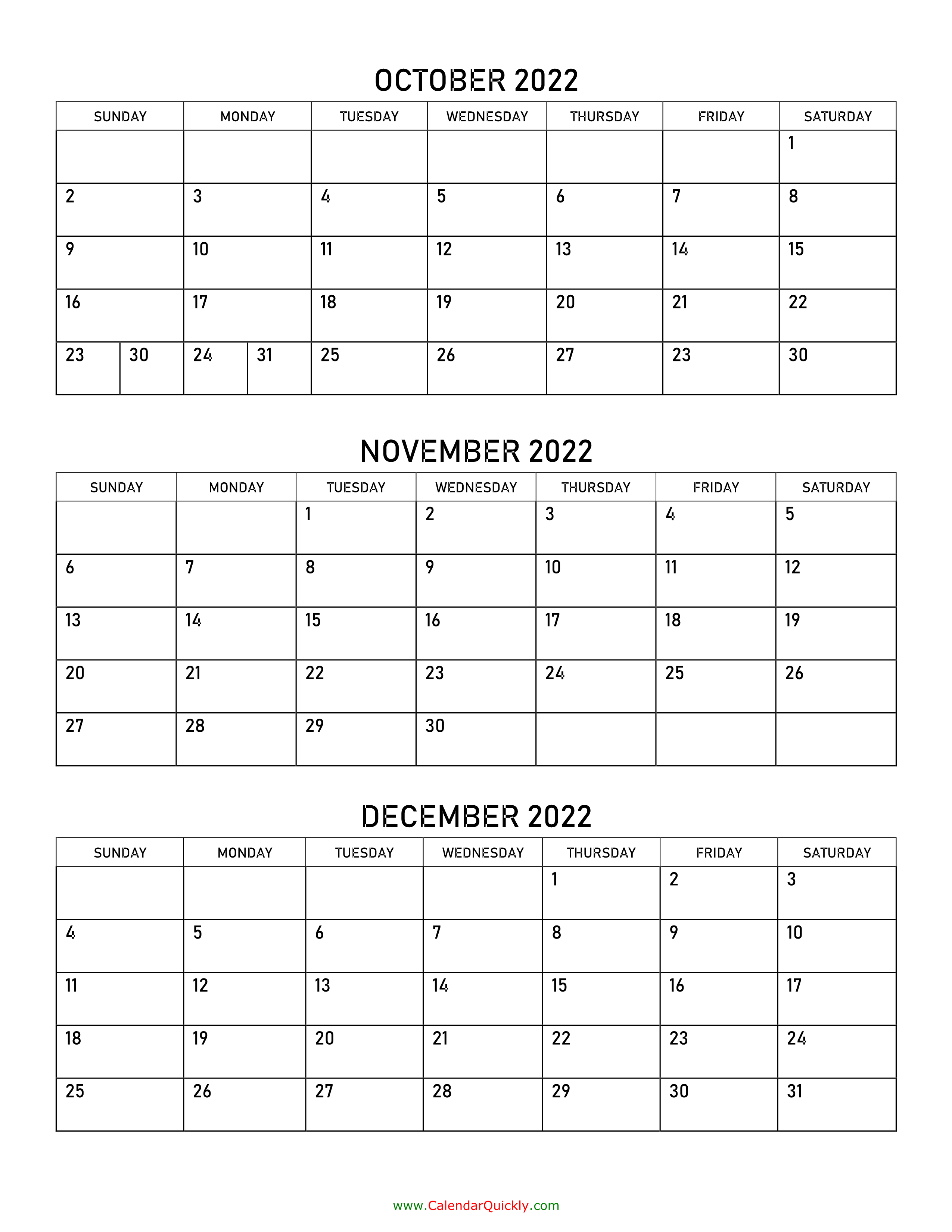free october november 2022 calendar printable pdf free october