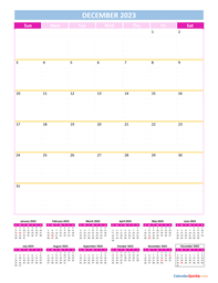 December Calendar 2023 Vertical