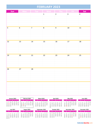 February Calendar 2023 Vertical