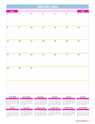 january calendar 2023 vertical