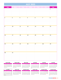 July Calendar 2023 Vertical