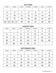 july to september 2023 calendar