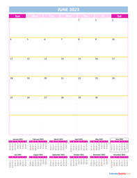 June Calendar 2023 Vertical