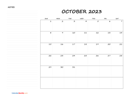 October 2023 Calendar with To-Do List | Calendar Quickly