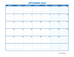 September Calendar 2023 Vertical | Calendar Quickly