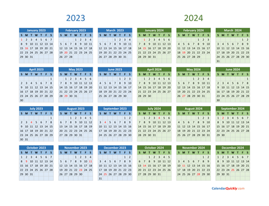 2023 and 2024 Calendar