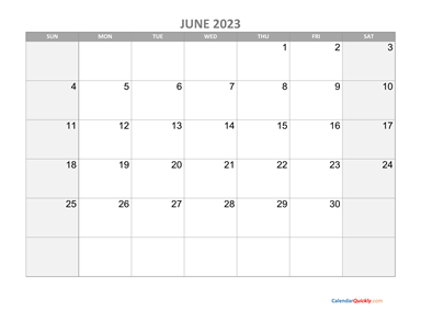 June Calendar 2023 with Holidays