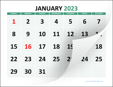 Large Printable 2023 Calendar