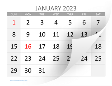 Large 2023 Calendar with Holidays