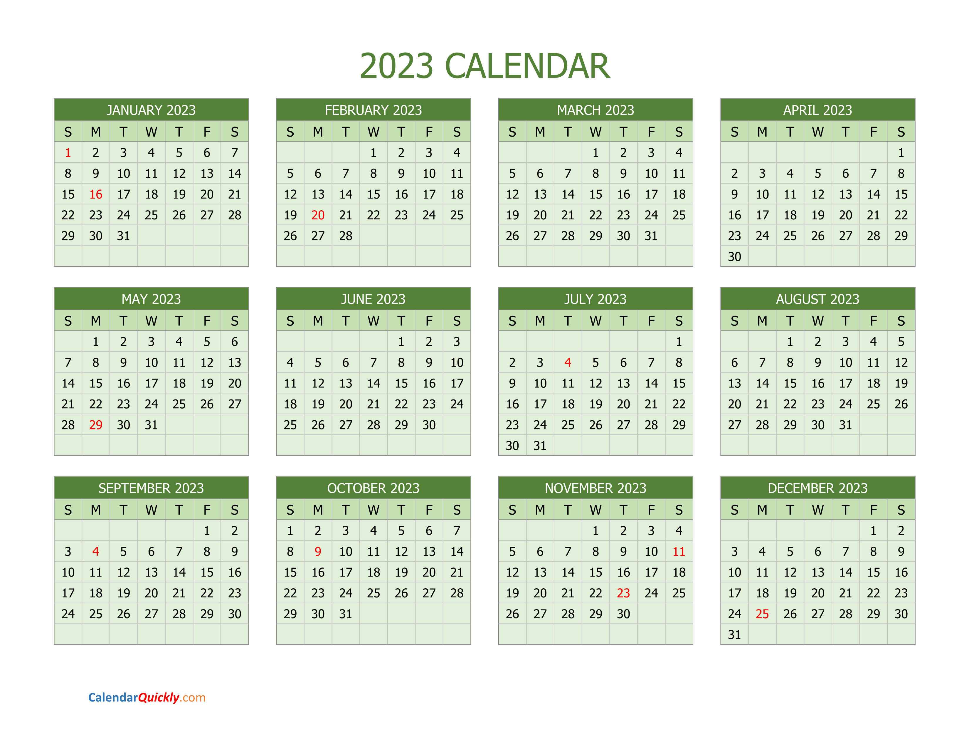 2023 Annual Calendar   Calendar 2023 