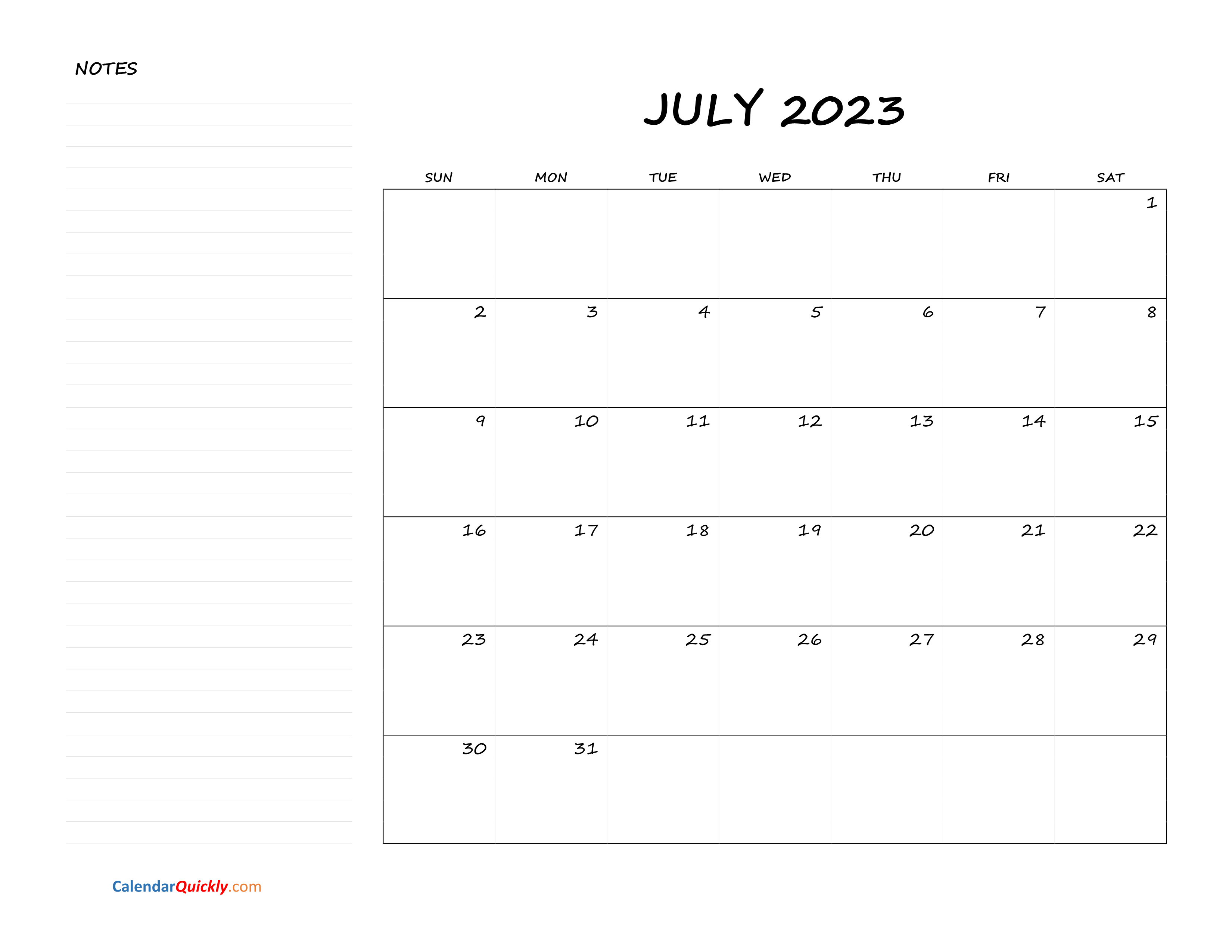 August 2023 Calendar Pages July 2023 Calendar Free Printable Calendar 
