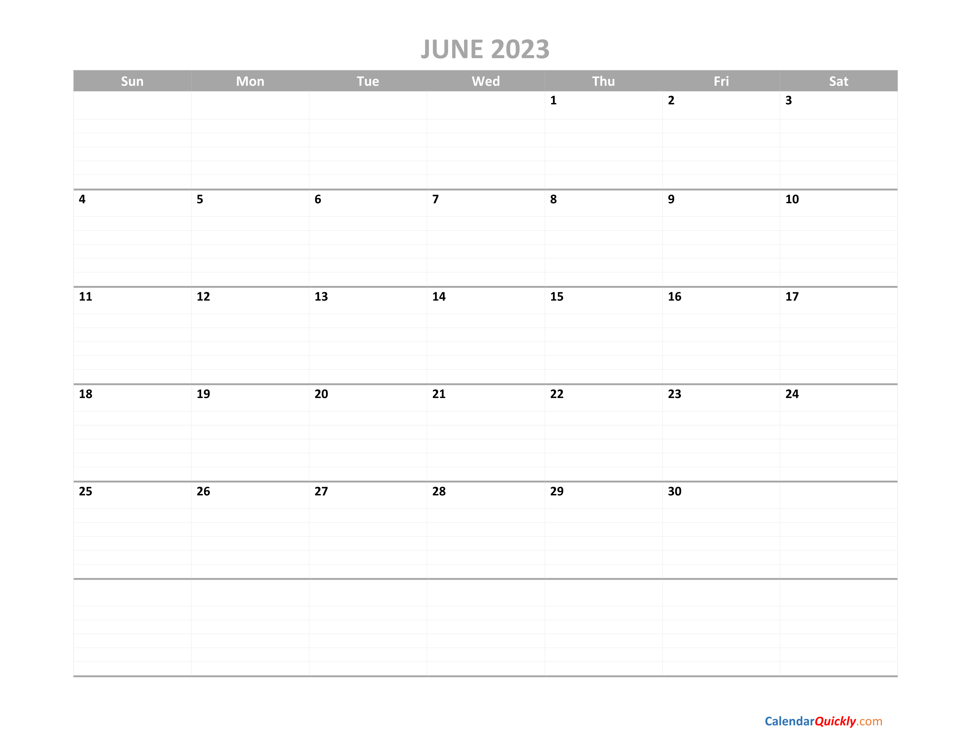 June Calendar 2023 Printable Calendar Quickly