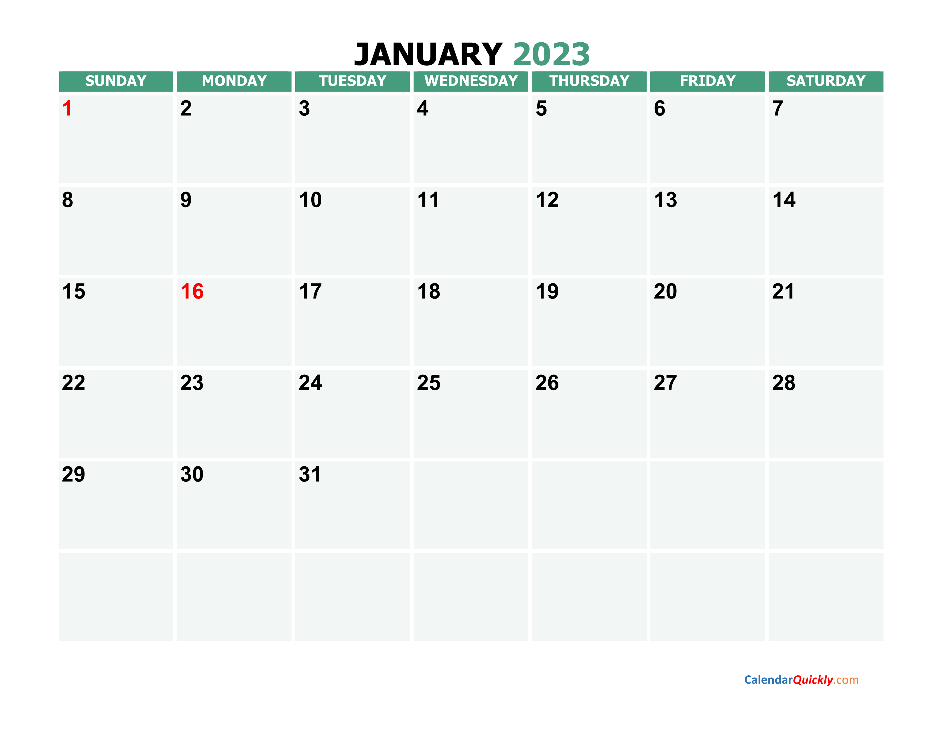 2023 Printable Monthly Calendar Printable 2023 Calendars Pdf Calendar 