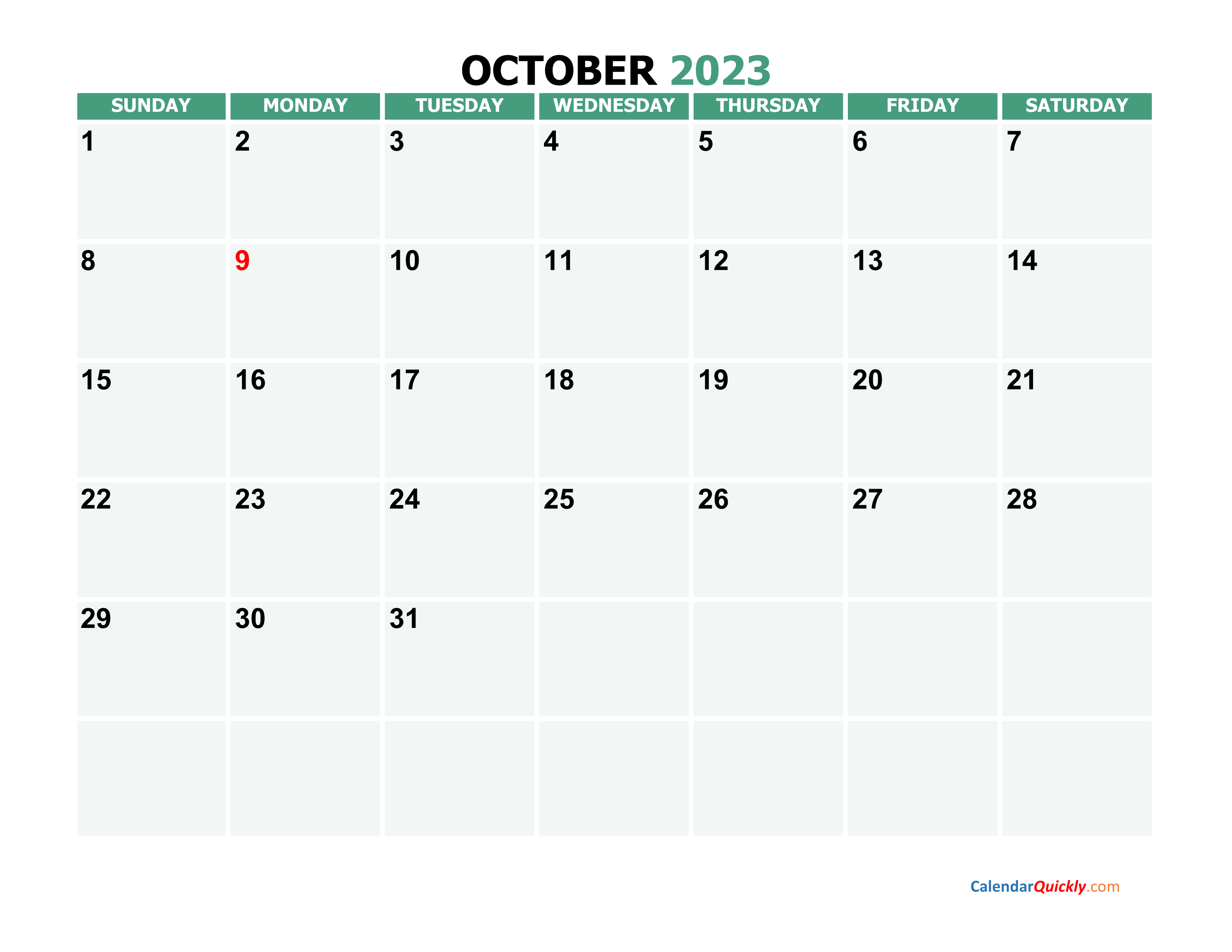 October 2023 Calendars Calendar Quickly