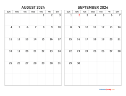 august and september 2024 calendar