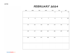 February 2024 Calendar with To-Do List | Calendar Quickly