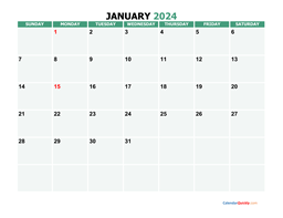january 2024 printable calendar