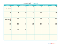 January 2024 Calendar with To-Do List | Calendar Quickly