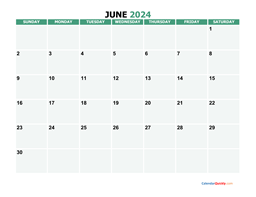 june 2024 printable calendar