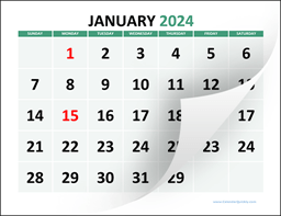 Large 2024 Calendar with Holidays | Calendar Quickly