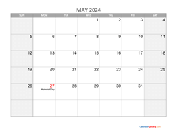 May Monday 2024 Calendar Printable | Calendar Quickly