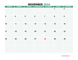 november 2024 printable calendar