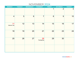November 2024 Blank Calendar | Calendar Quickly