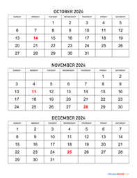 January to March 2024 Calendar | Calendar Quickly