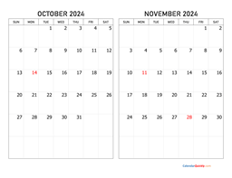 September and October 2024 Calendar | Calendar Quickly