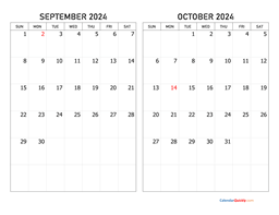september and october 2024 calendar