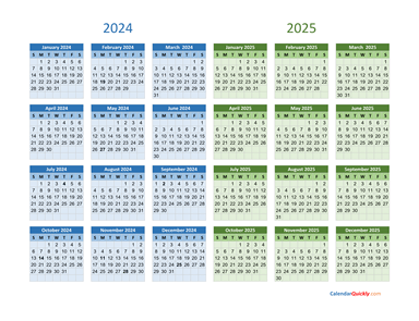 2024 and 2025 Calendar