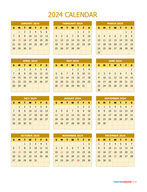 2024 Calendar Vertical