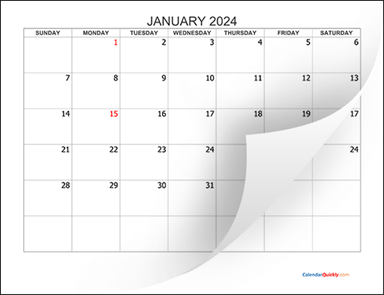 Monthly 2024 Blank Calendar