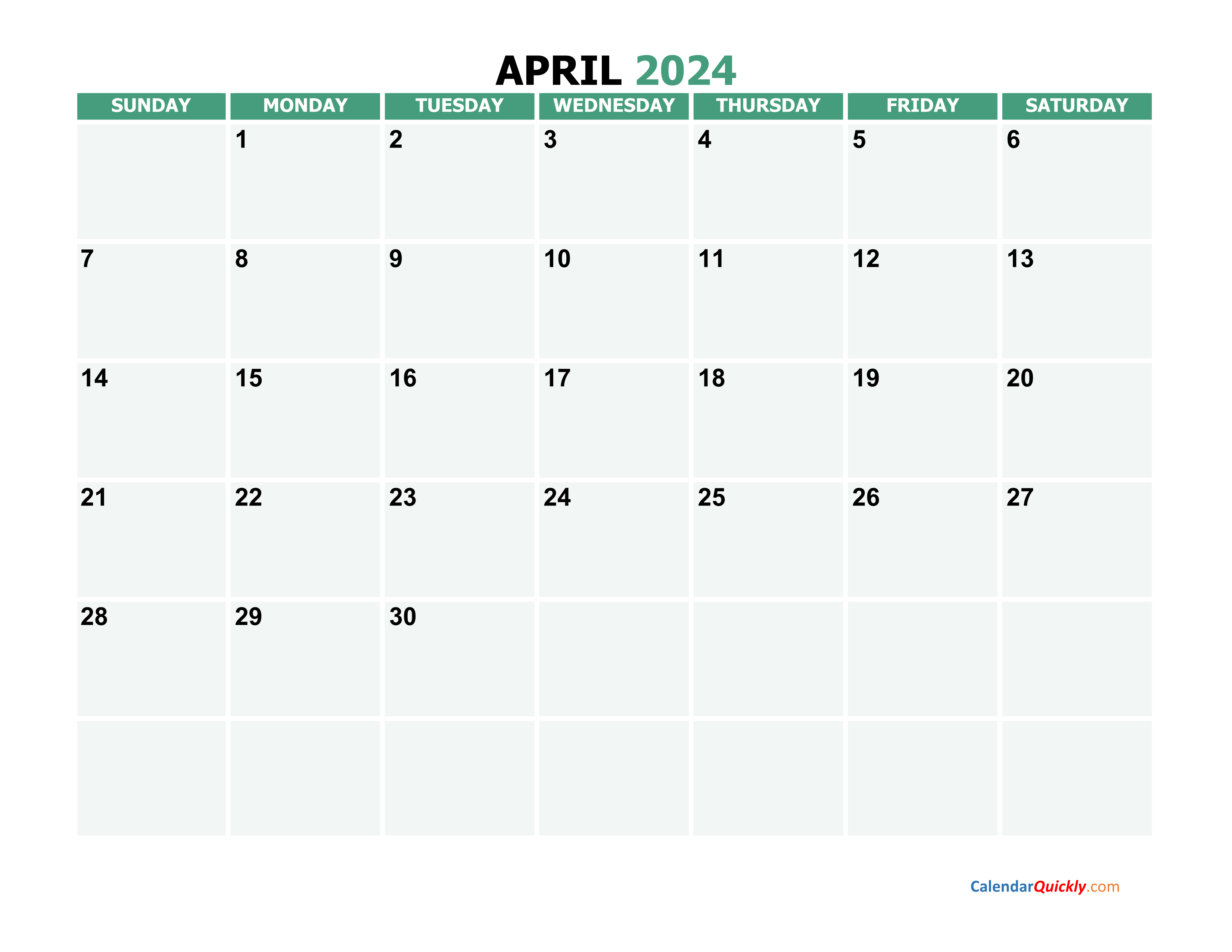 April 2024 Calendars | Calendar Quickly
